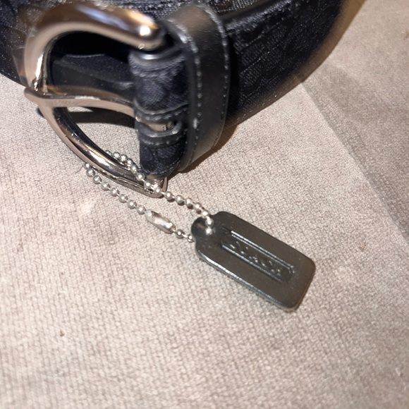 COACH Belt | Black Leather & Canvas Monogram Belt - NEVER WORN - Size Medium - Picture 2 of 8